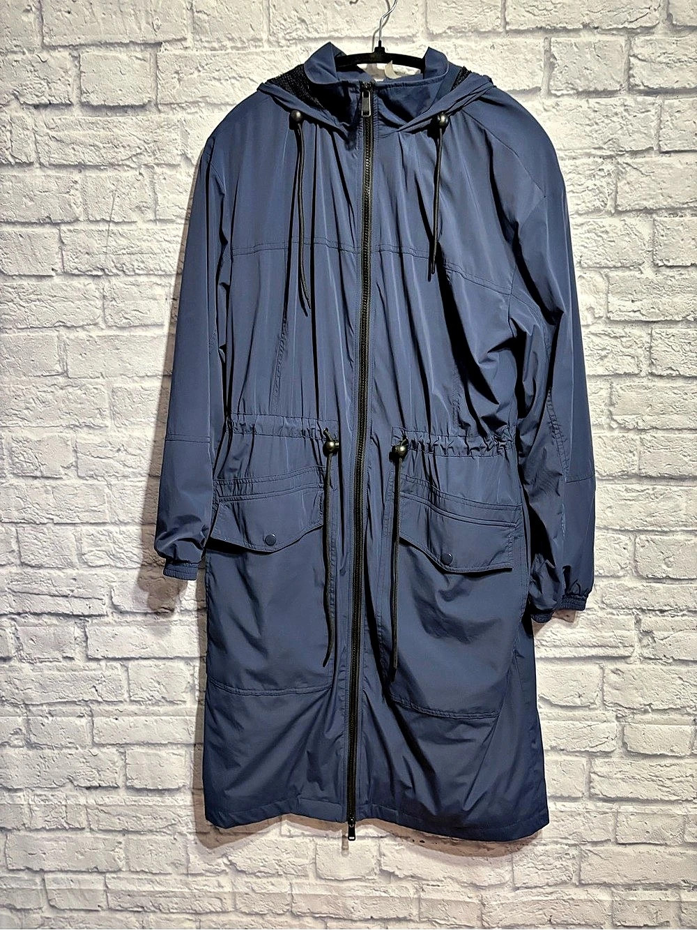 Reitman’s Hyba Hooded Longline Coat in Blue Size Medium
